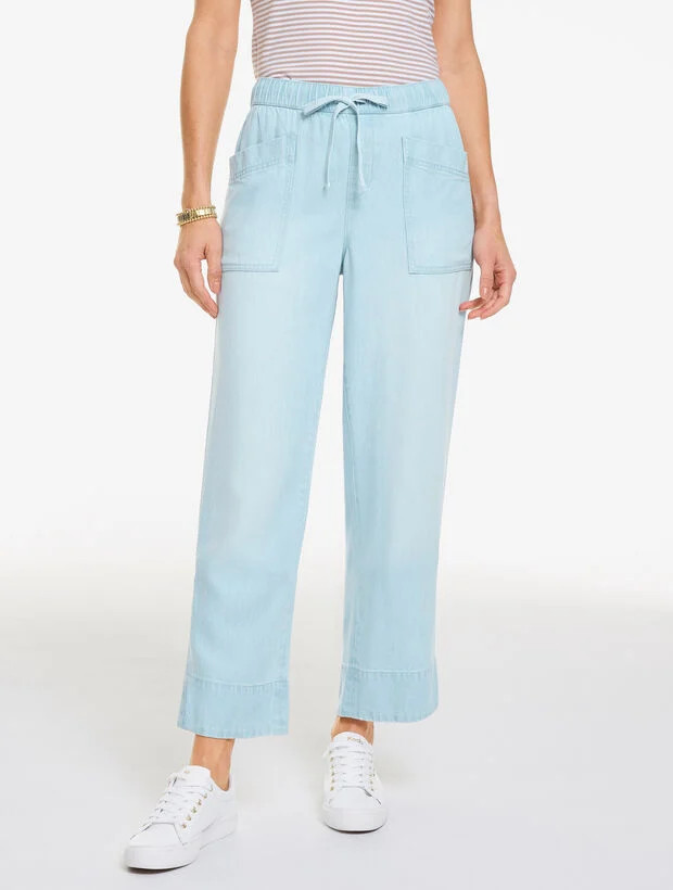Straight Crop Pull-On Jeans - Milano Wash | Talbots