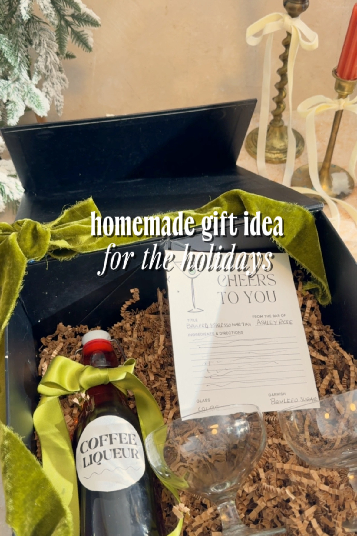 Let's normalize homemade gifts for the holidays! A box of homemade liqueurs or syrups paired with thrifted glassware & custom recipe card make for the perfect affordable and custom gift. #thirfting #homemadegift #giftidea #homemadeholiday

#LTKGiftGuide #LTKHoliday
