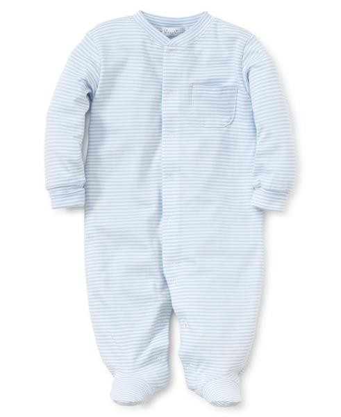 Blue Simple Stripes Footie | Kissy Kissy