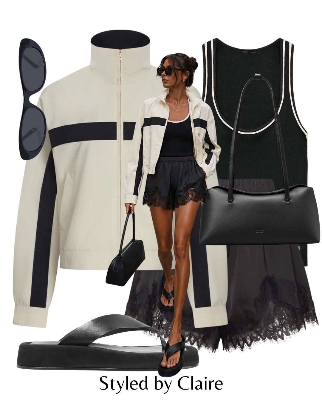 WINDBREAKER🖤🖤🖤
Tags: lioness windbreaker trending viral jacket Autumn transition lace shorts contrast tank satin lace trim shorts black thong sandals flat Tony Blanco revolve Freja New York bag

#LTKshoes #LTKbag #LTKstyletip