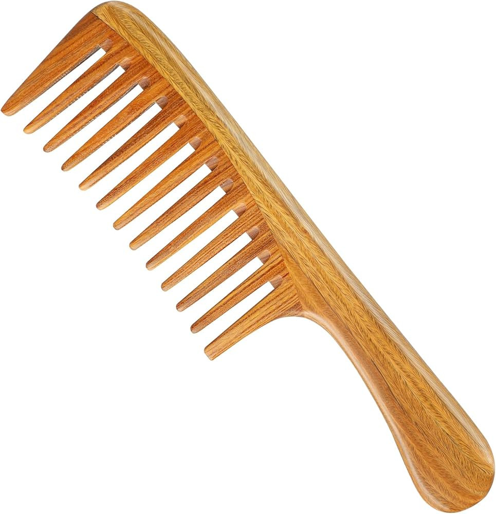 Onedor Natural Green Sandalwood Hair Comb - Extra Large Detangler Comb, 100% Natural, Anti-Static... | Amazon (US)