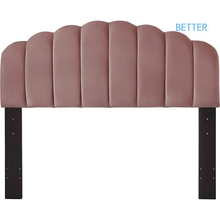 Tufted Velvet Upholstered Headboard Channel, Queen Full Size Bed Adjusted Height 42-50 Inch | Wayfair North America