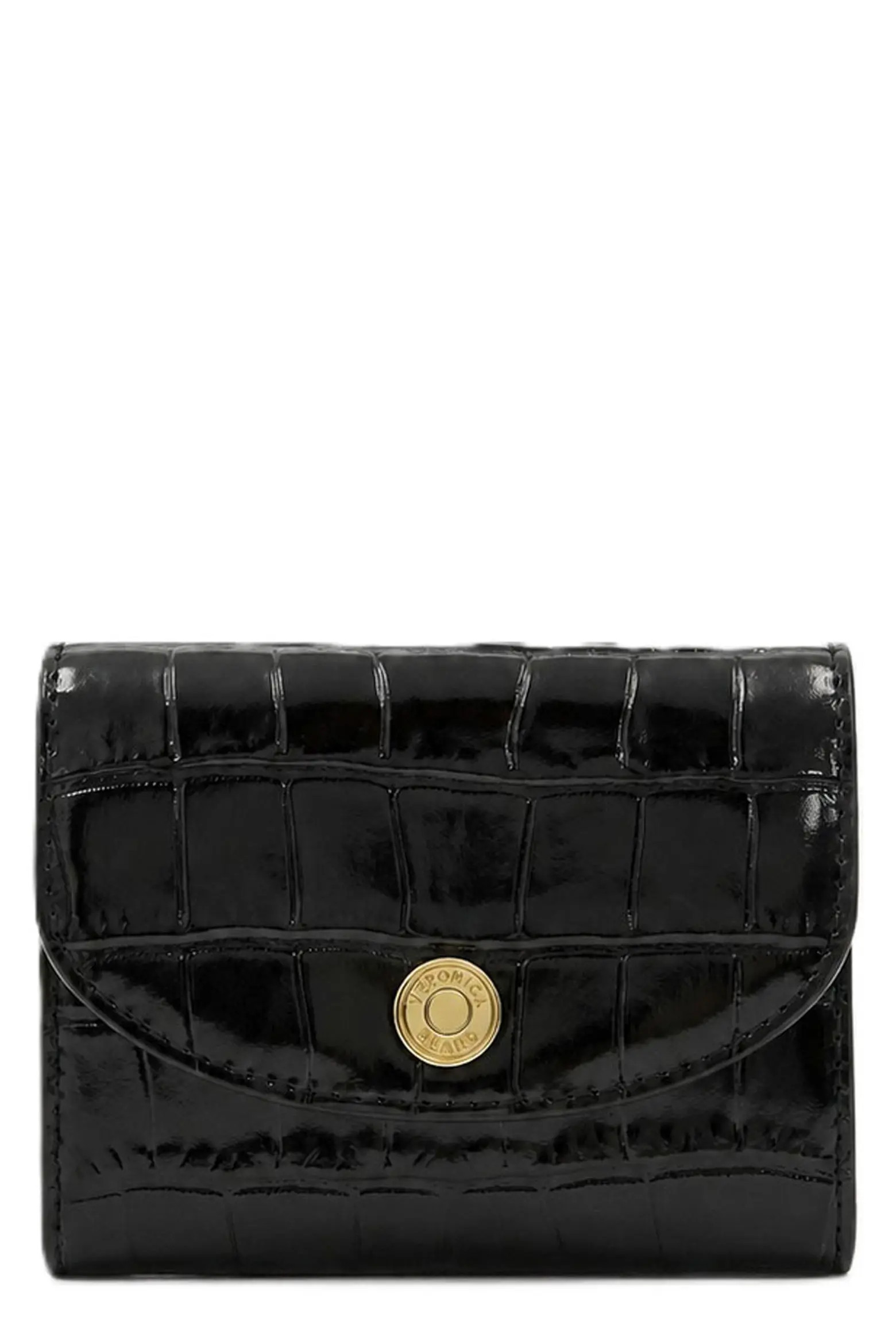 Veronica Beard Croc Embossed Flap Leather Card Case (Women) | Nordstrom | Nordstrom