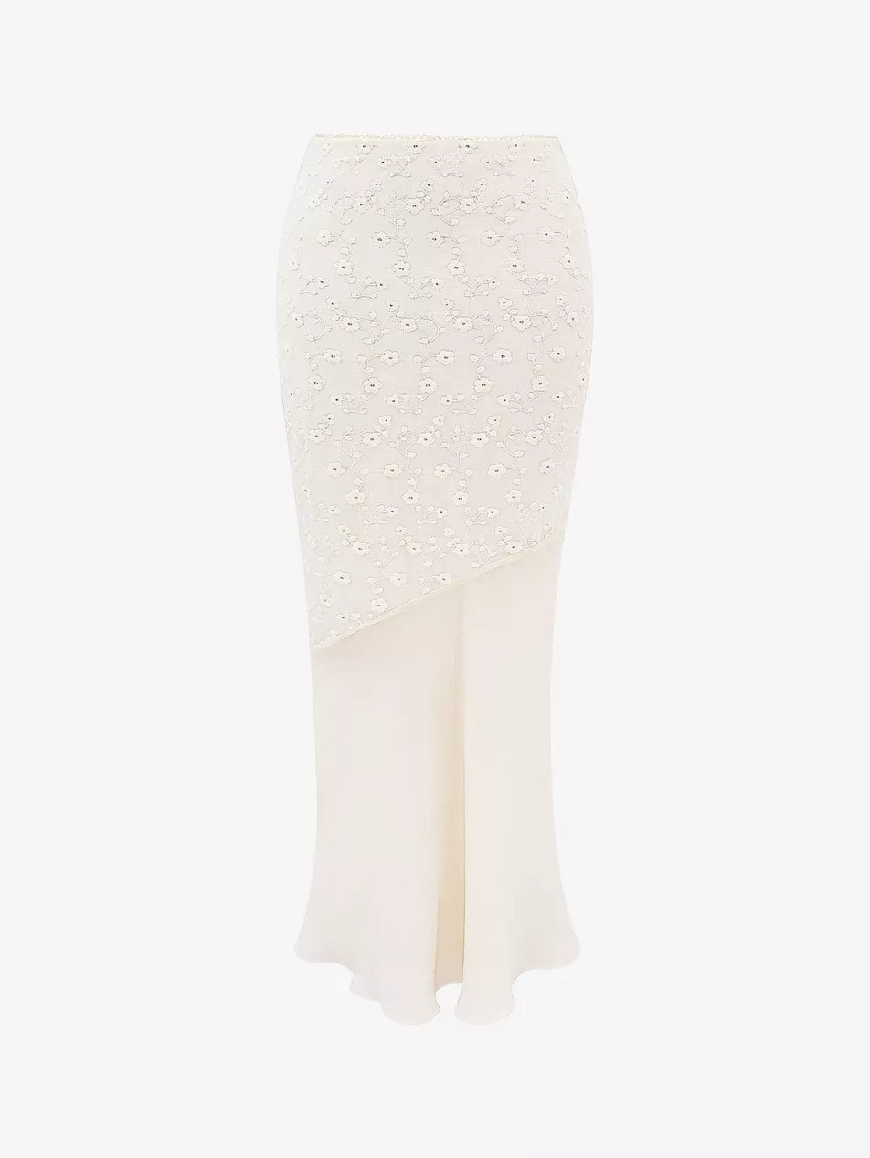 Lana broderie-anglaise cotton-blend maxi skirt | Selfridges