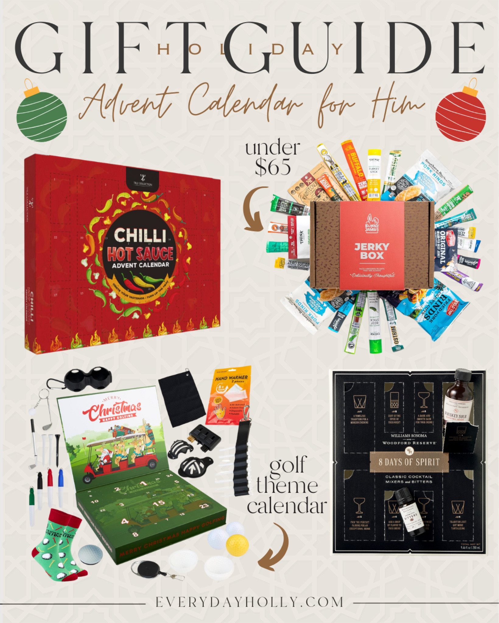 Gift Guide For Him 

Advent calendar  gift guide  men’s gift  golf theme calendar  cocktail mixture  jerky box  hand warmers  men’s gift guide  seasonal gifts  secret Santa gifts  holiday guide  everydayholly 

#LTKHoliday #LTKGiftGuide 

#LTKSeasonal
