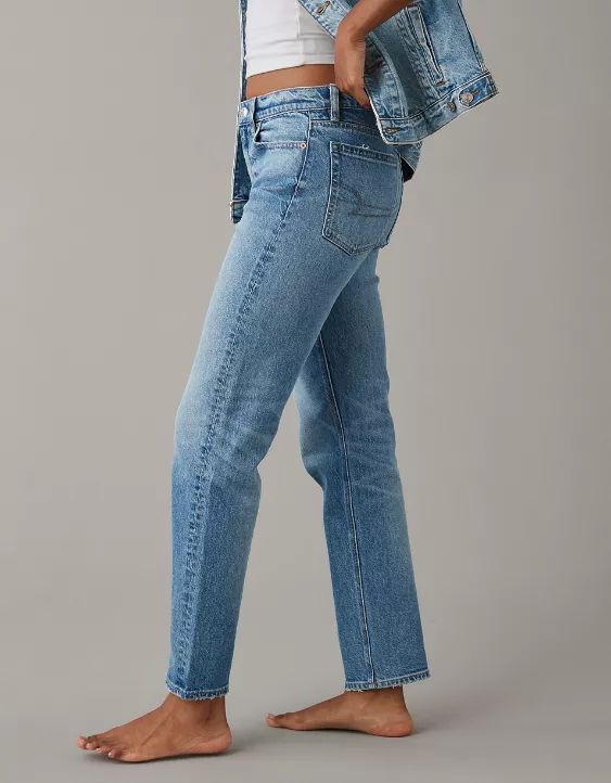 AE Stretch Super High-Waisted Ankle Straight Jean | American Eagle Outfitters (US & CA)