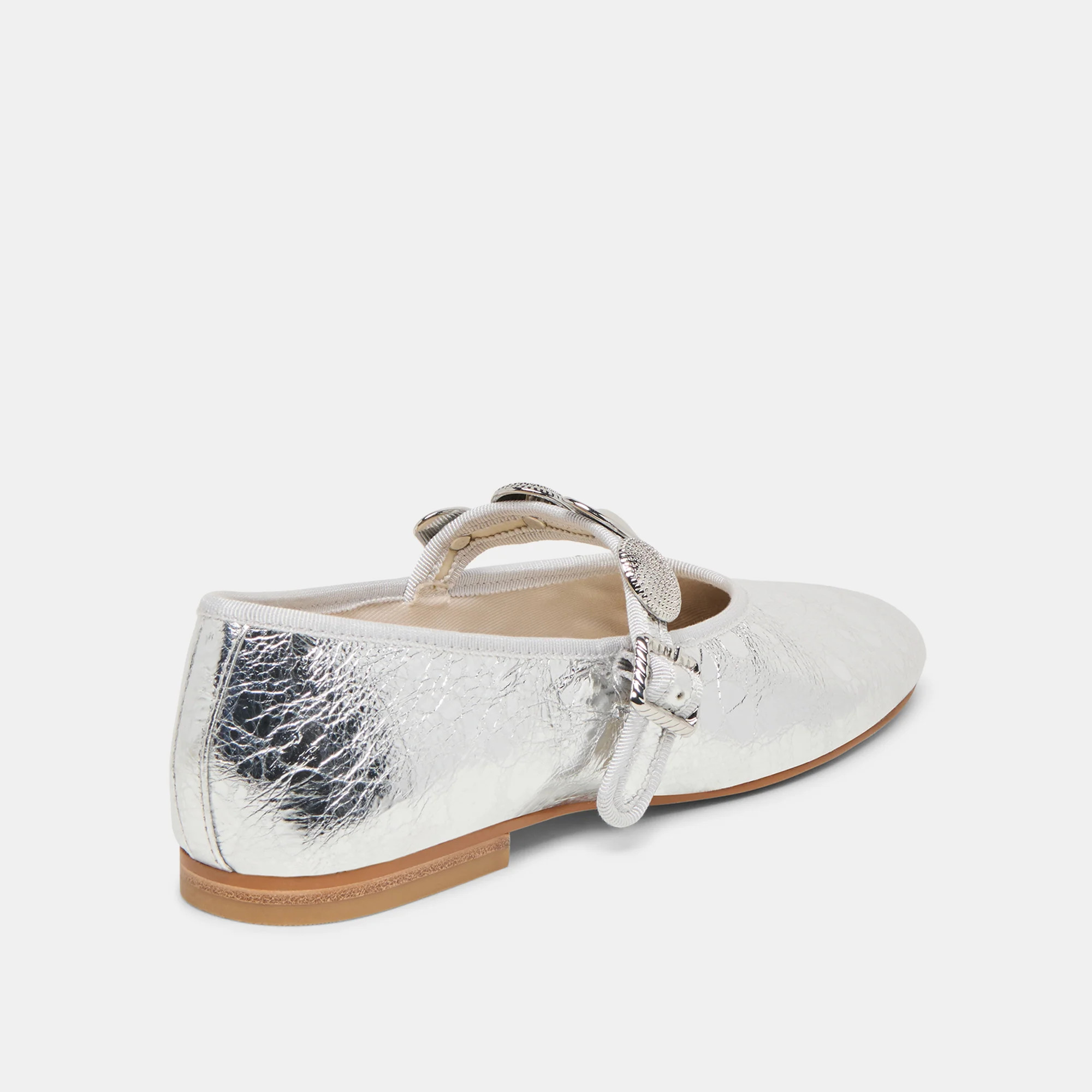 Relan Silver Distressed Leather Ballet Flats | Dolce Vita | DolceVita.com