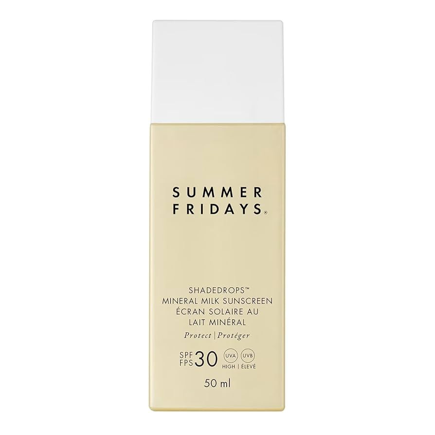 Summer Fridays ShadeDrops Broad Spectrum SPF 30 Mineral Milk Face Sunscreen with Zinc Oxide - Lig... | Amazon (US)