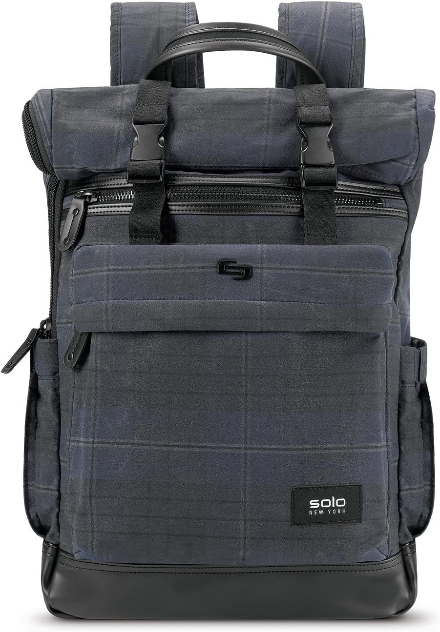 Solo New York Cameron Waxed Canvas Rolltop Backpack, Plaid | Amazon (US)