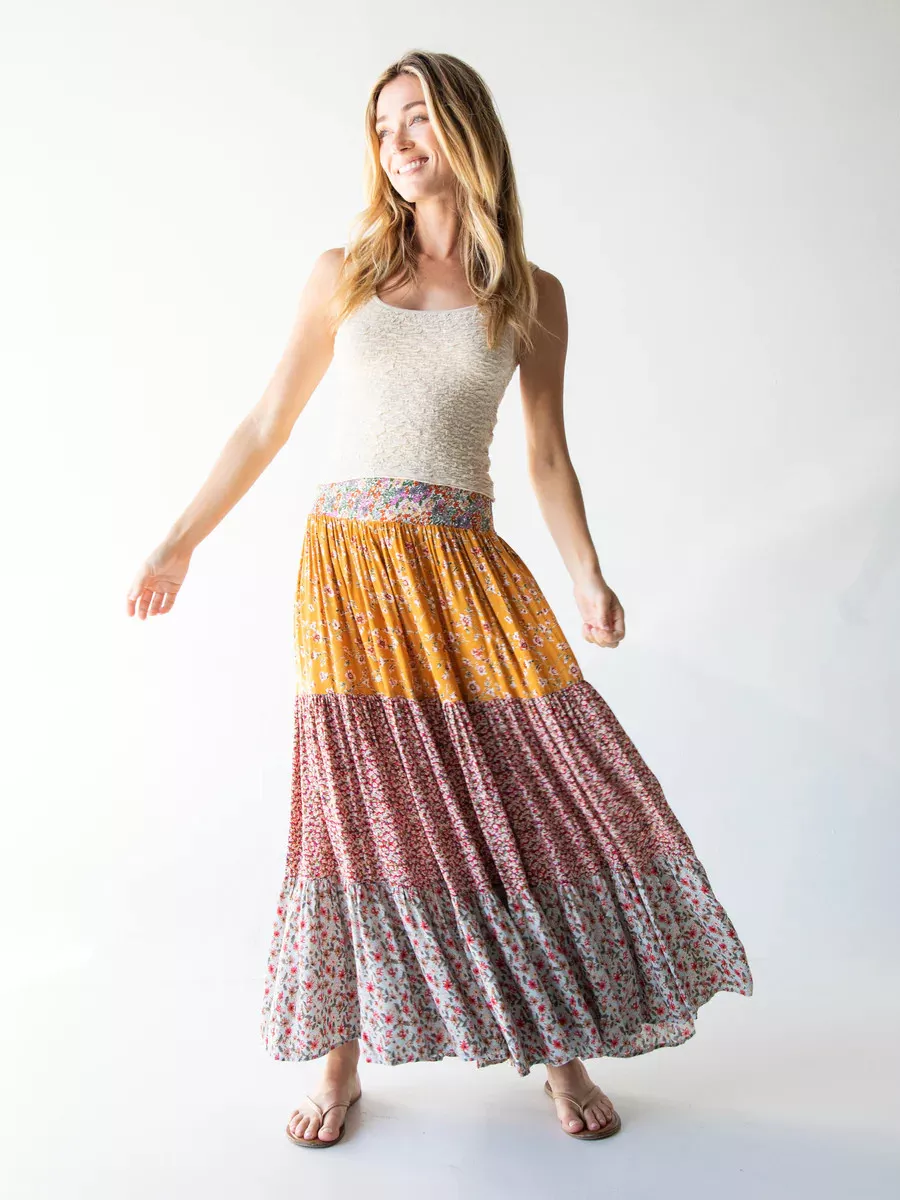 Convertible tiered maxi outlet skirt