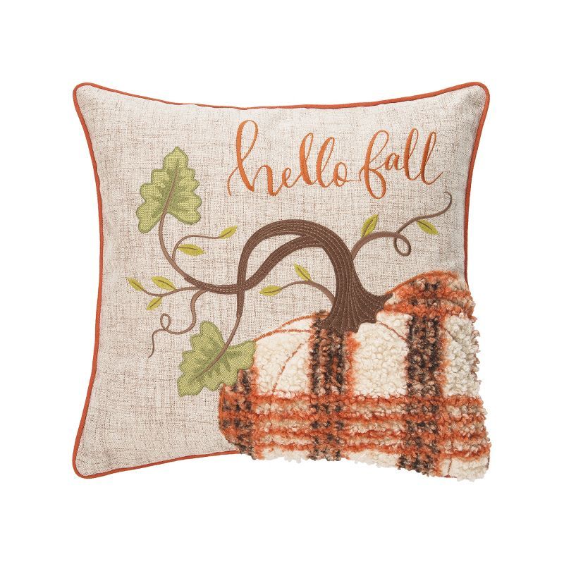 C&F Home 18" x 18" Harvest Time Hello Fall Embellished Throw Pillow | Target