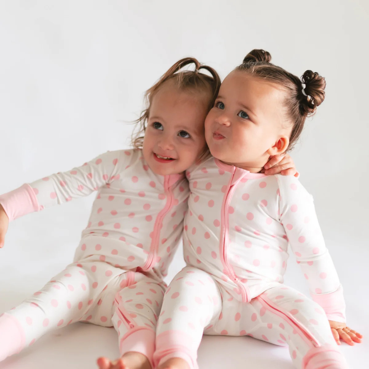 Infant Romper in White & Pink Polka Dot | Silks Design