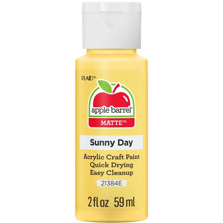 Apple Barrel Acrylic Craft Paint, Matte Finish, Sunny Day, 2 fl oz - Walmart.com | Walmart (US)