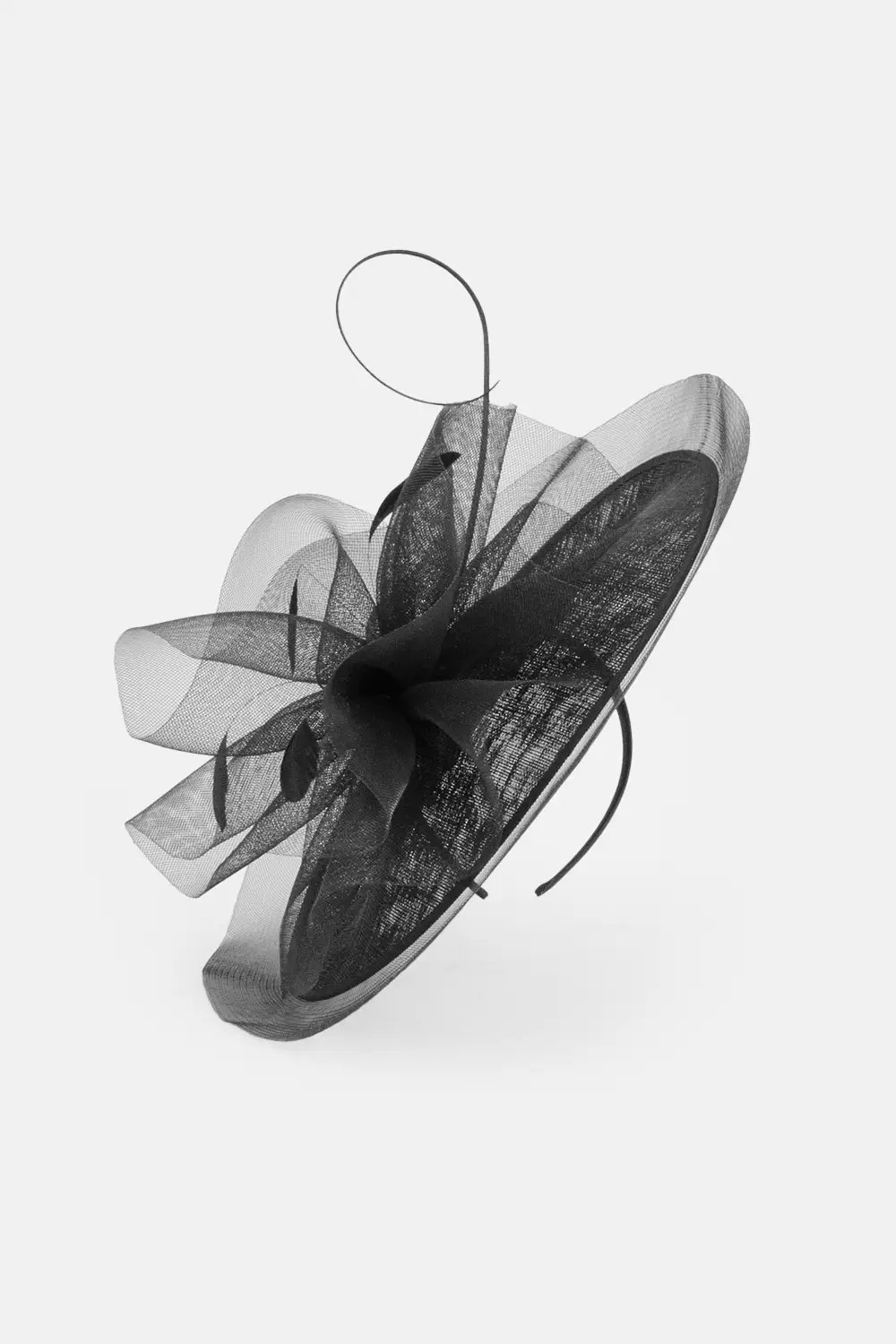 Black Veiled Feather Detail Fascinator | Karen Millen | Karen Millen UK + IE + DE + NL