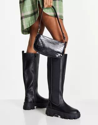 In The Style x Jac Jossa chunky knee high boot in black | ASOS (Global)
