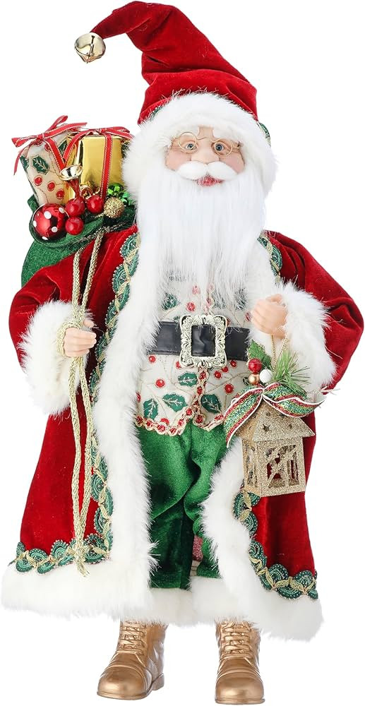 Regency International 18" Fabric Holly Days Santa | Amazon (US)