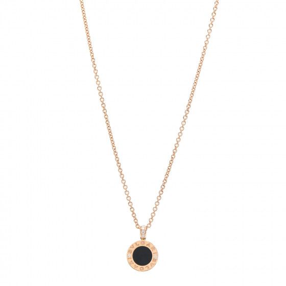 BULGARI 18K Rose Gold Diamond Black Onyx Mother of Pearl BVLGARI BVLGARI Pendant Necklace | Fashionphile