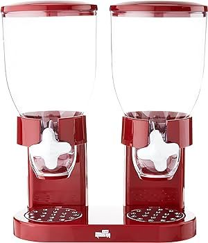 Honey-Can-Do Double Cereal Dispenser with Portion Control, Red and Chrome | Amazon (US)