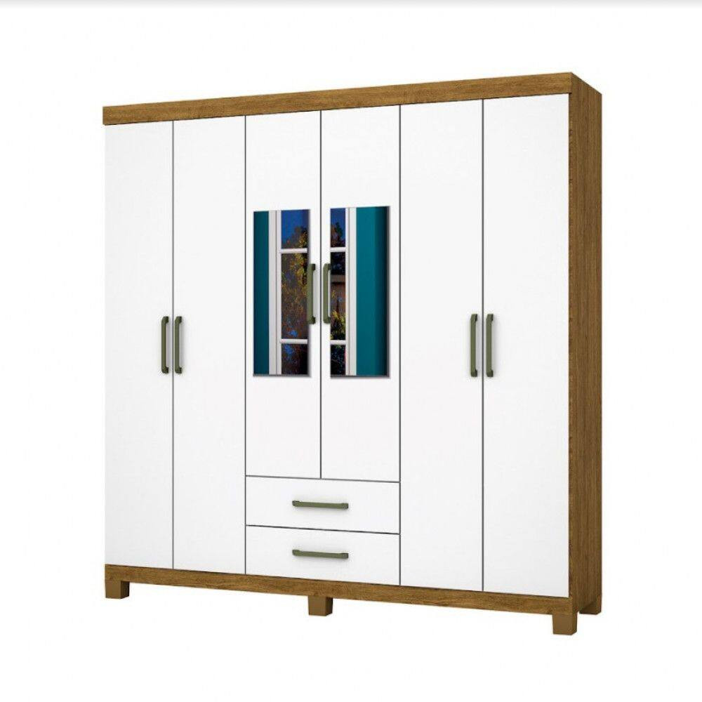 Guarda Roupa Casal A22 6 Portas 2 Gavetas Com Espelho Carioca Móveis | Casas Bahia (BR)