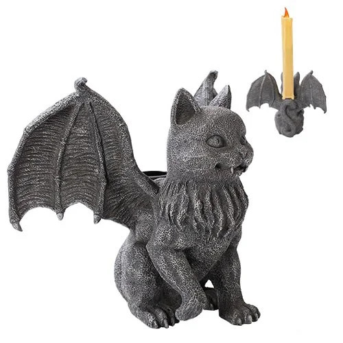 Cat Gargoyle Candle Holder Home Decor Statue Made of Polyresin - Walmart.com | Walmart (US)