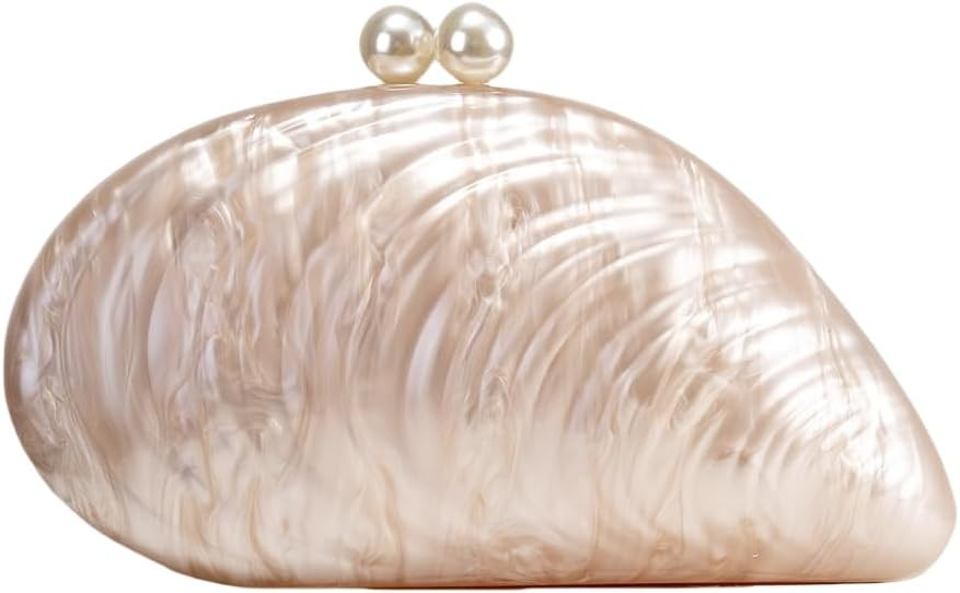 UMREN Seashell Chain Shoulder Bag for Women Acrylic Evening Clutch Bag Glitter Marble Purse Handb... | Amazon (US)