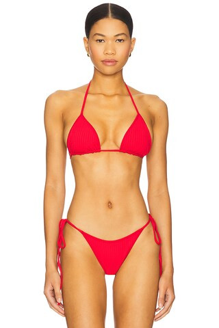 Frankies Bikinis Nick Ribbed Bikini Top in Cherry from Revolve.com | Revolve Clothing (Global)