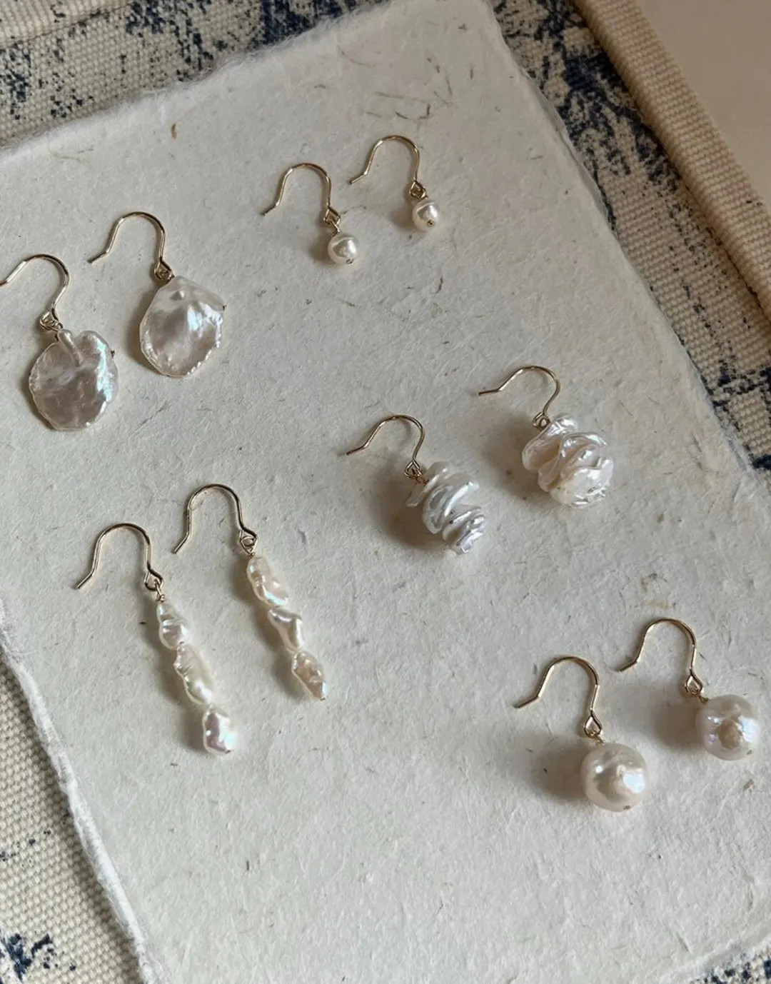 Asymmetrical Baroque Pearl Earrings - Choose From 5 Styles - Petal, Cluster, Strand, Single - Uni... | Etsy (US)