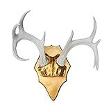 Near and Deer Faux Deer Antler Rack Wall Mount, White/Gold | Amazon (US)
