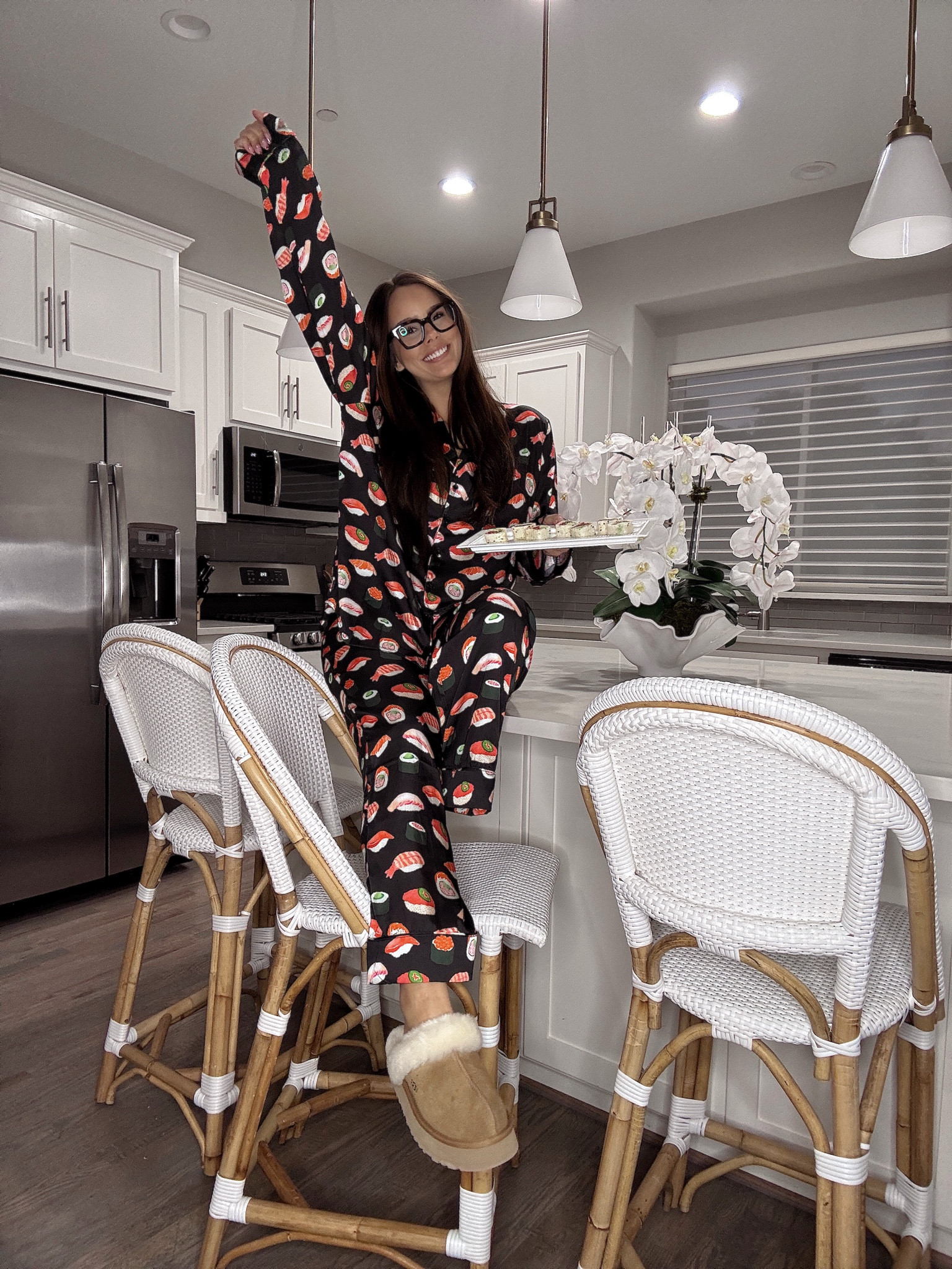 Pajamas. Luxe PJ set. Pjs. Sushi. Girls night in. Sleepwear. Christmas gift. Uggs. Ugg slippers  

#LTKMidsize #LTKShoeCrush #LTKGiftGuide