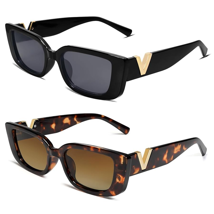 Allarallvr Rectangle Sunglasses for Women 90s Retro Trendy Y2K Classical Vintage Square Shades AR... | Amazon (US)