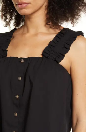 Ruffle Strap Cotton Tank Top | Nordstrom