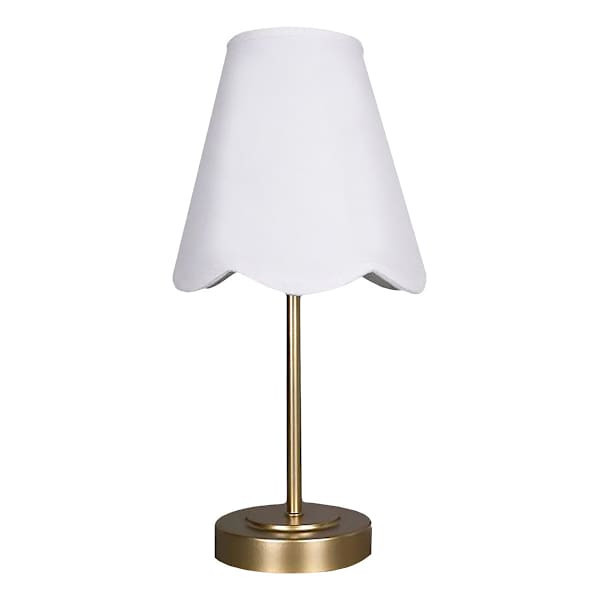 Gold Painted Metal Stick Small Lamp With Scalloped Shade, 15", sold by At Home | At Home