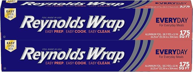 Reynolds Wrap Aluminum Foil, 175 Square Feet (Pack of 2), 350 Total Square Feet | Amazon (US)