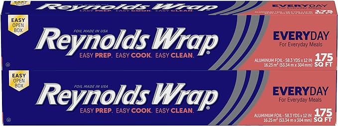 Reynolds Wrap Aluminum Foil, 175 Square Feet (Pack of 2), 350 Total Square Feet | Amazon (US)