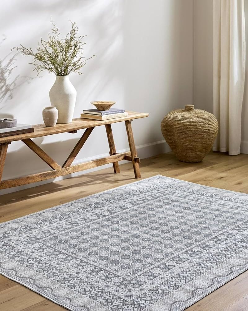 Livabliss x Our PNW Home Rainier Cottage Border Washable Area Rug, 7'10" x 10'2", Sage | Amazon (US)