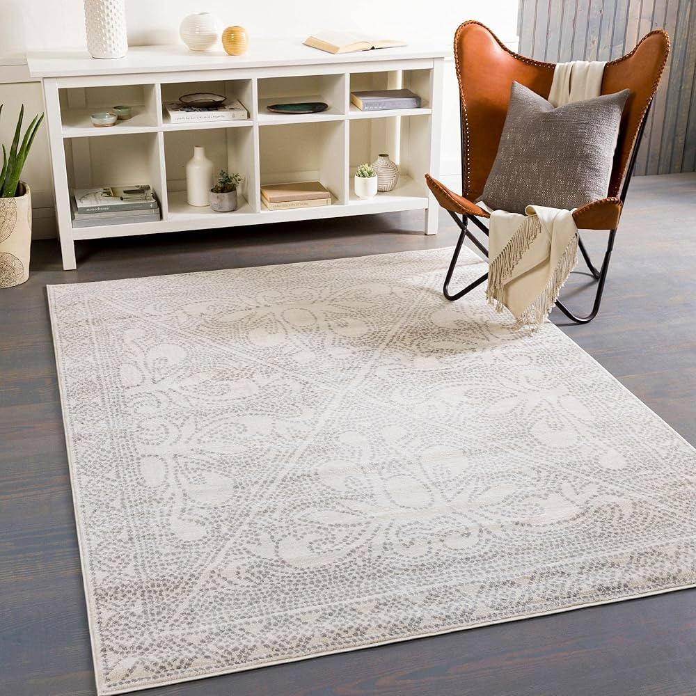 Mark&Day Area Rugs, 9x12 Vosberg Traditional Light Gray Area Rug White Gray Carpet for Living Roo... | Amazon (US)