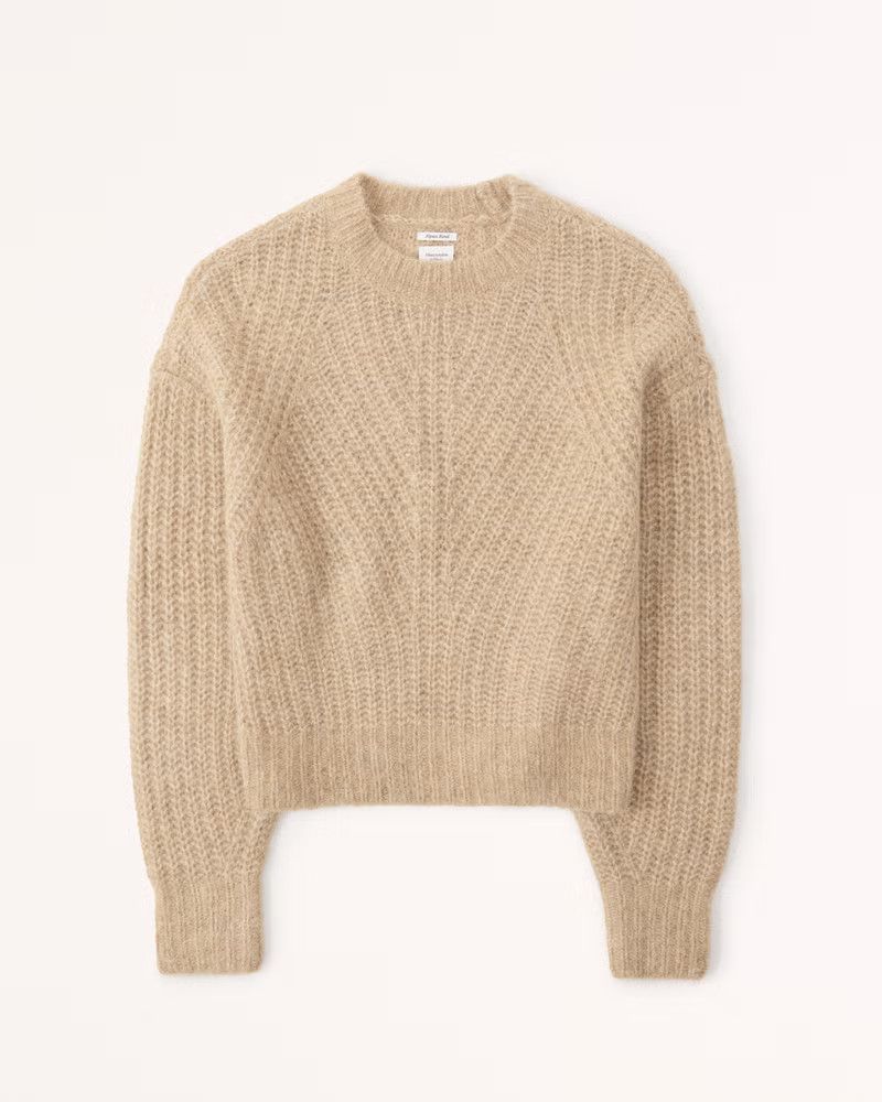 Women's Alpaca-Blend Crew Sweater | Light Brown Sweater | Tan Sweater | Camel Sweater Fall Sweaters | Abercrombie & Fitch (US)