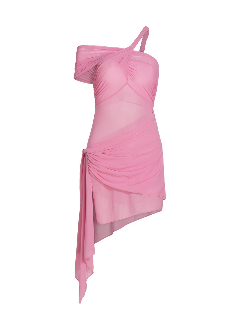 Women's Izel Asymmetric Twisted Minidress - Carnation - Size Large | Saks Fifth Avenue