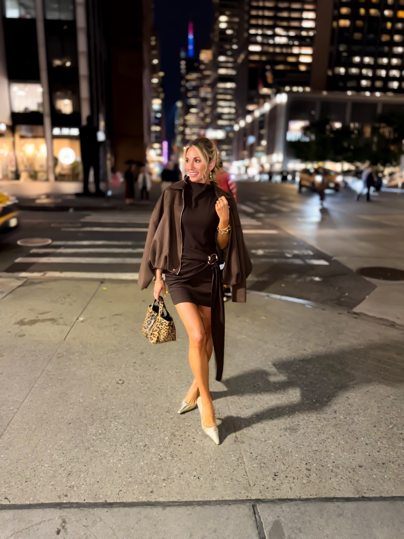 obsessed with this brown mini dress! I am 5’2” & wearing size small! love it paired with these Sam Edelman heels & suede jacket 🤎

#LTKNYFW #LTKPetite #LTKootd