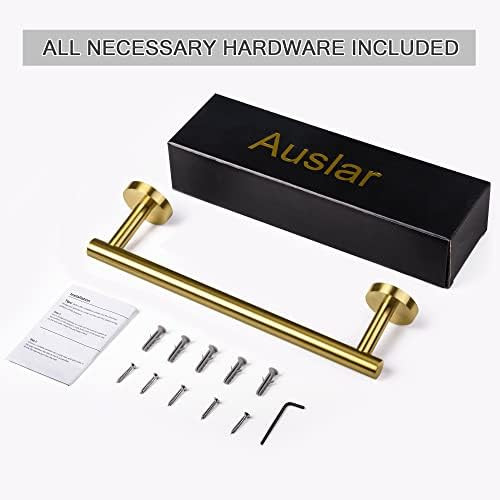 Amazon.com: Hand Towel Bar, Auslar Brushed Gold Towel bar Bathroom Wall Mounted Holder 12.4 Inche... | Amazon (US)