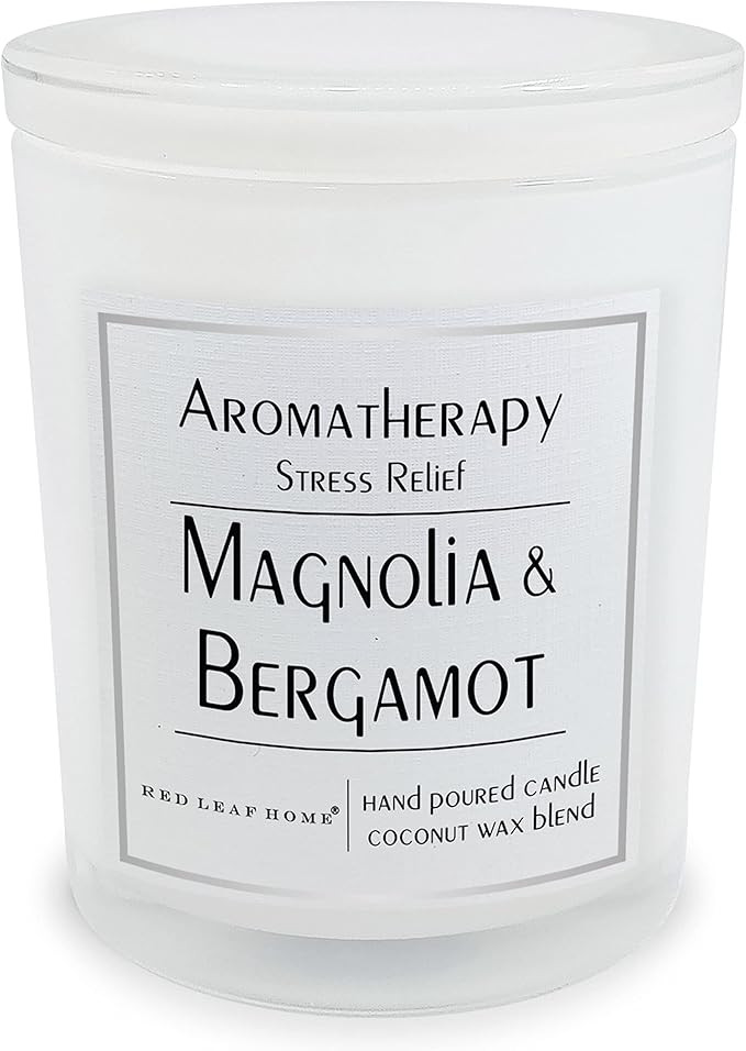 Red Leaf Home Magnolia and Bergamot Candle | Glass Lid, Large | Aromatherapy | Wellness Collectio... | Amazon (US)