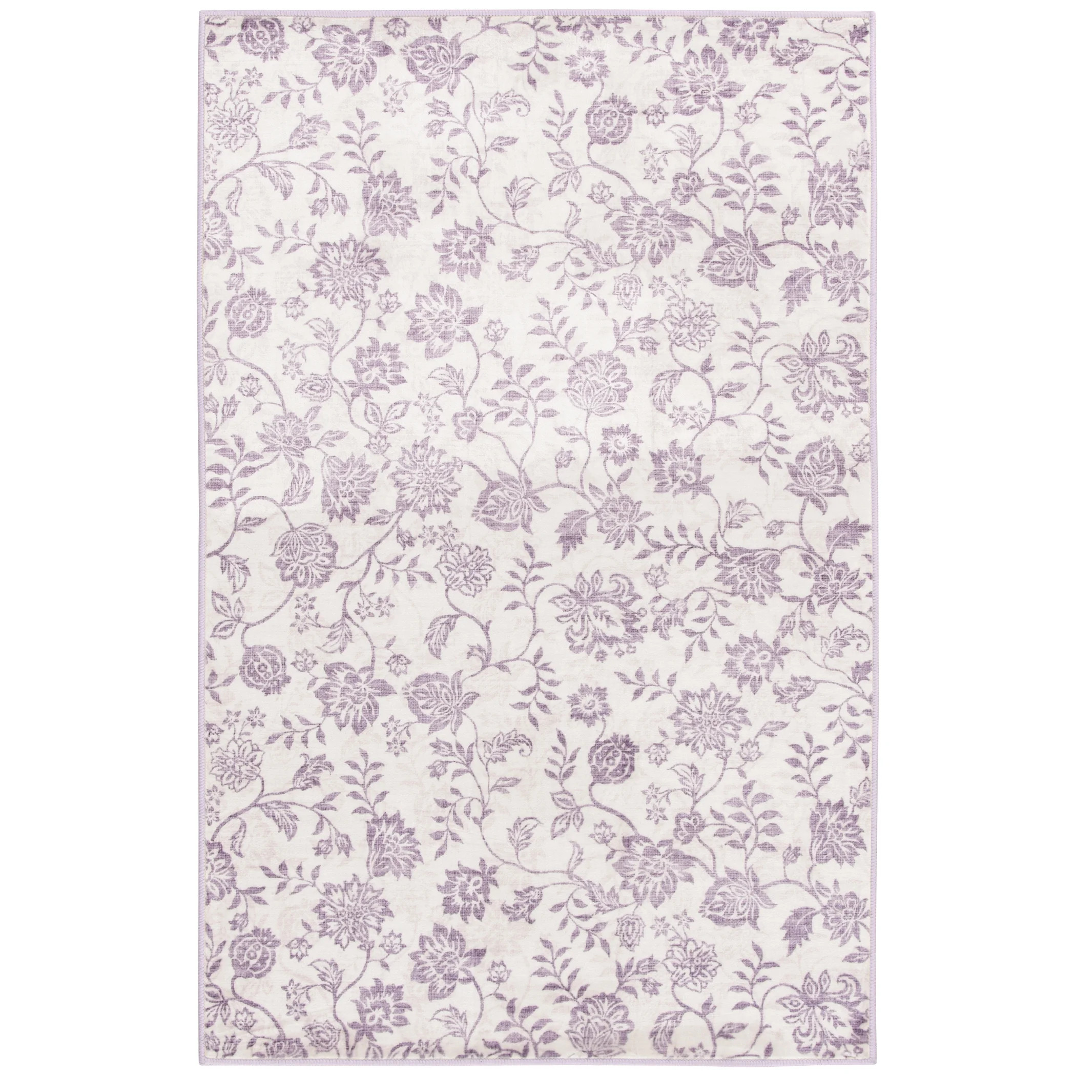 Mainstays 36"x56" Lavender Floral Faux Fur Indoor Accent Rug | Walmart (US)