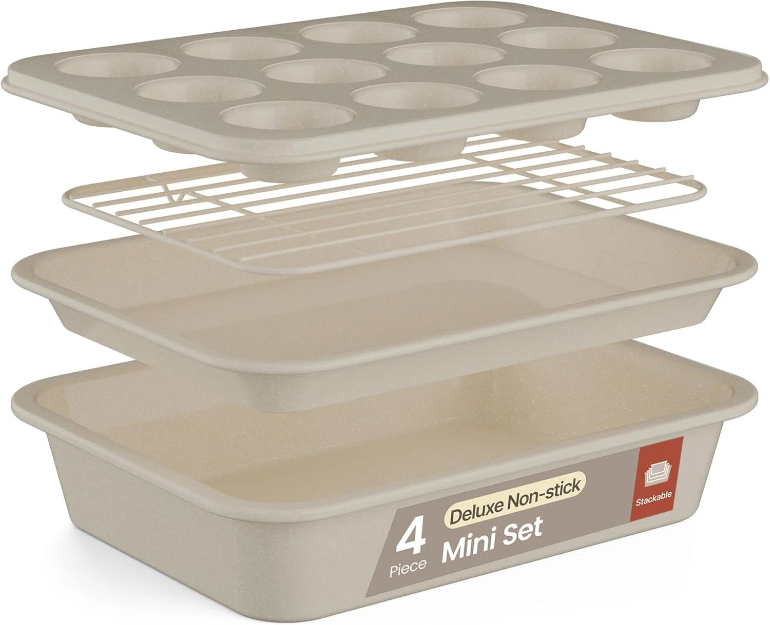 Bakken 4-piece Bakeware Sets, Nonstick Carbon Steel Baking Sheet, Stackable Space-saving Bakeware... | Wayfair North America