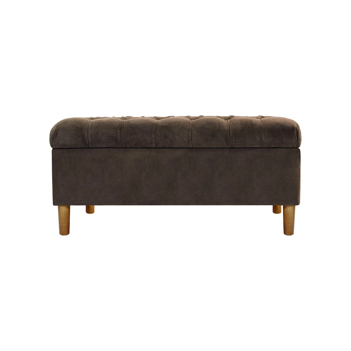Button Tufted Storage Bench with Cone Wood Legs | Wayfair North America