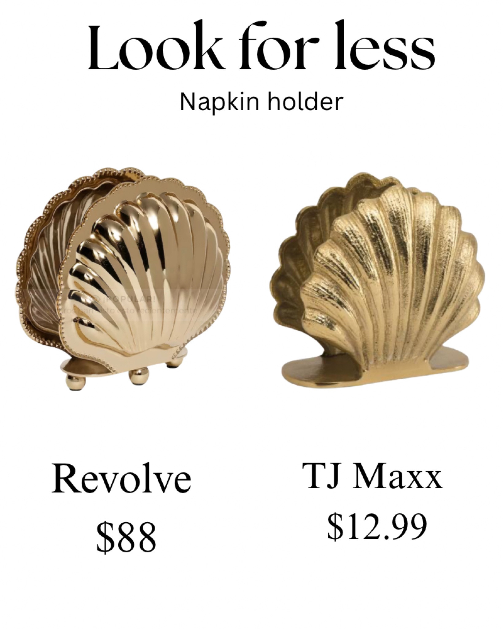 Seashell napkin holder. Revolve look for less, table top, outdoor, spring, summer, coastal, gold also available in silver.

#LTKHome #LTKSaleAlert