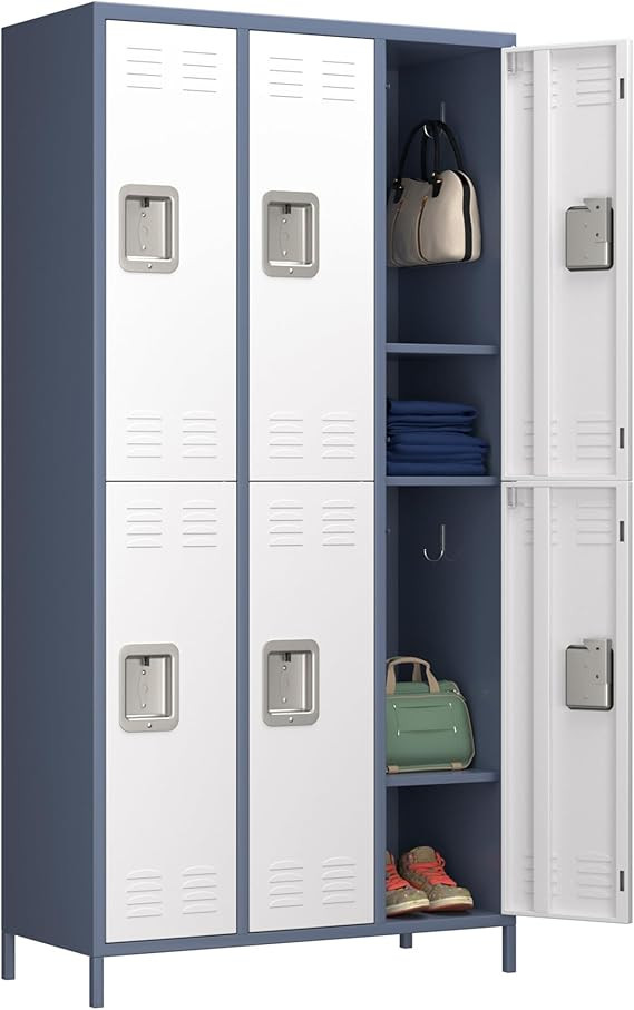 METAN Metal Locker for School Office Gym Bedroom,6 Doors Steel Storage Locker Cabinet for Employe... | Amazon (US)