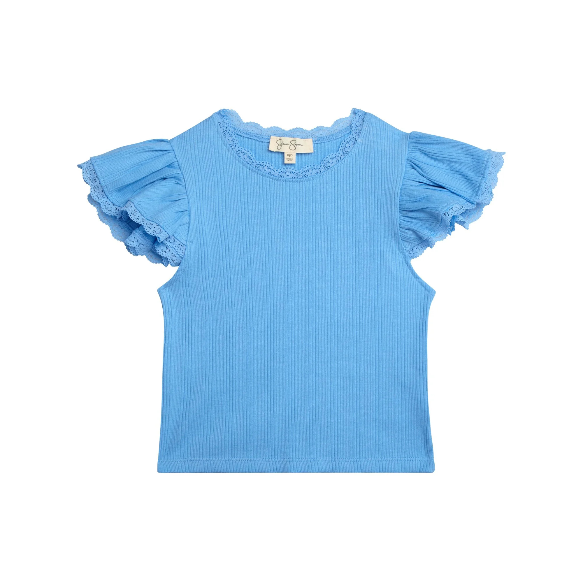 Jessica Simpson Girls' Flutter Sleeve Blouse, Sizes 7-16 | Walmart (US)
