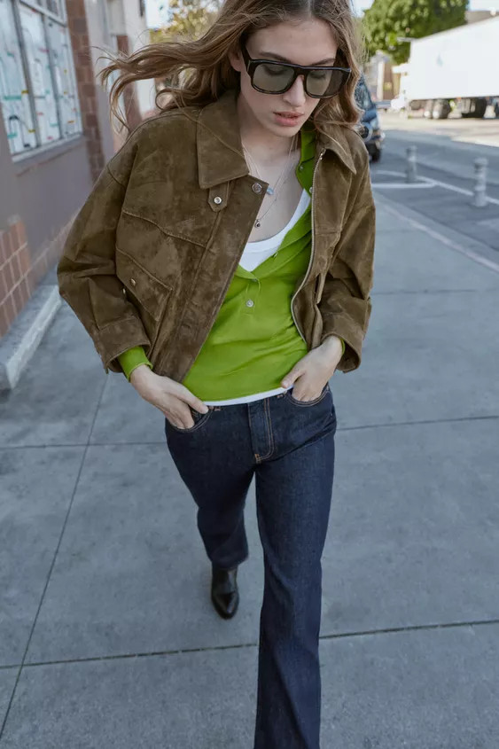 100% LEATHER BOMBER JACKET | Zara US