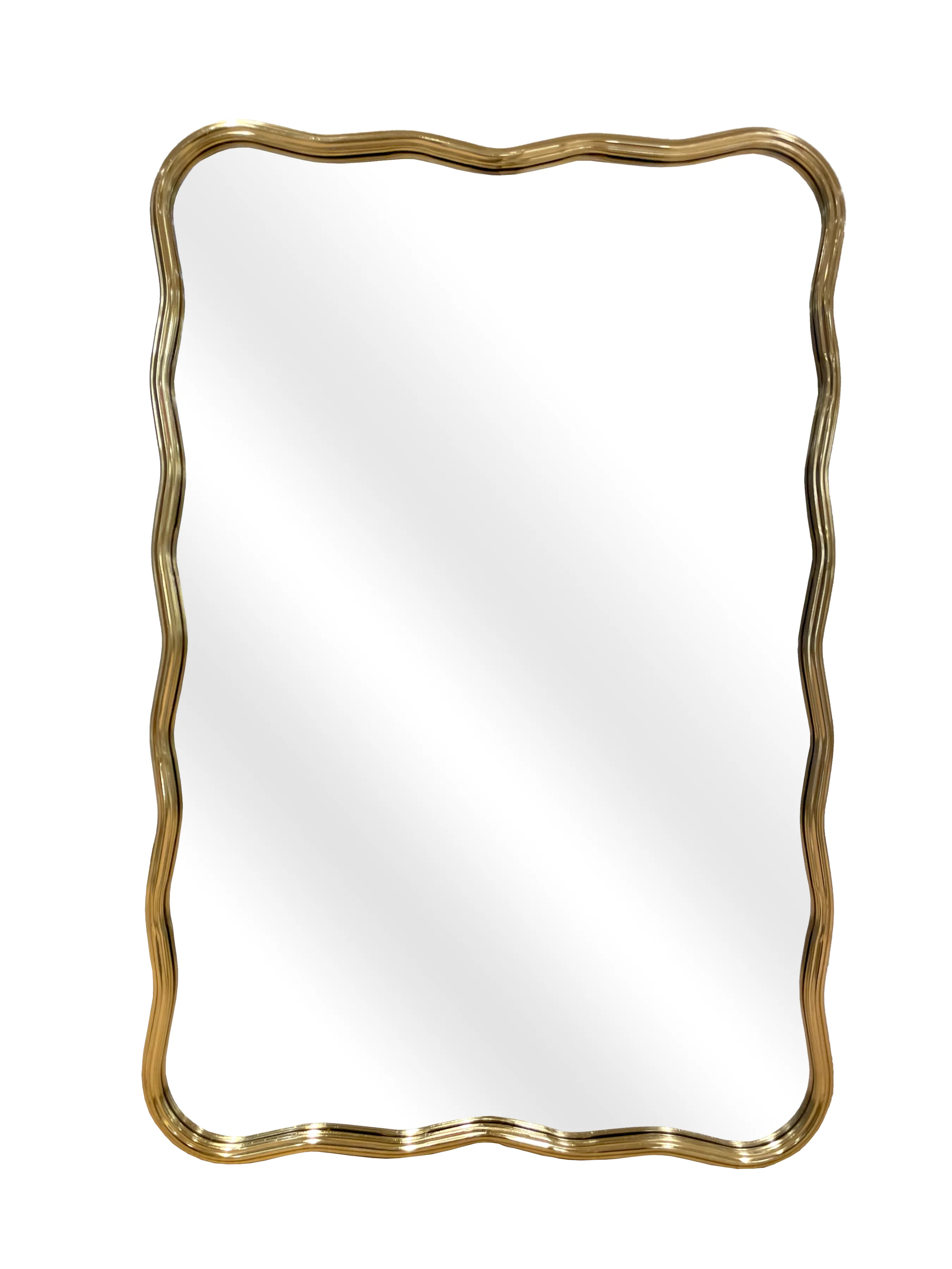 24" x 36" Wavy Electroplated Gold Metal Frame Wall Mirror - Walmart.com | Walmart (US)