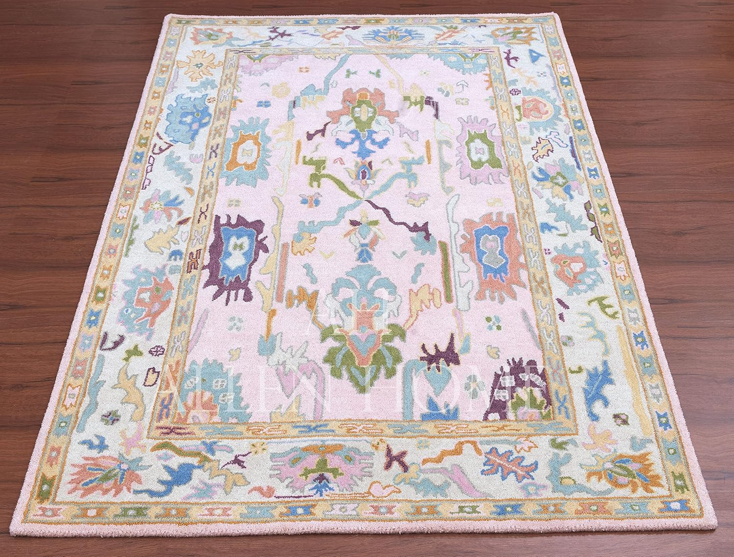 Allen Home Hand Crafted Wool Rugs | Pastel Ushak Area Carpets Suitable for Living Room, Dining Ro... | Amazon (US)